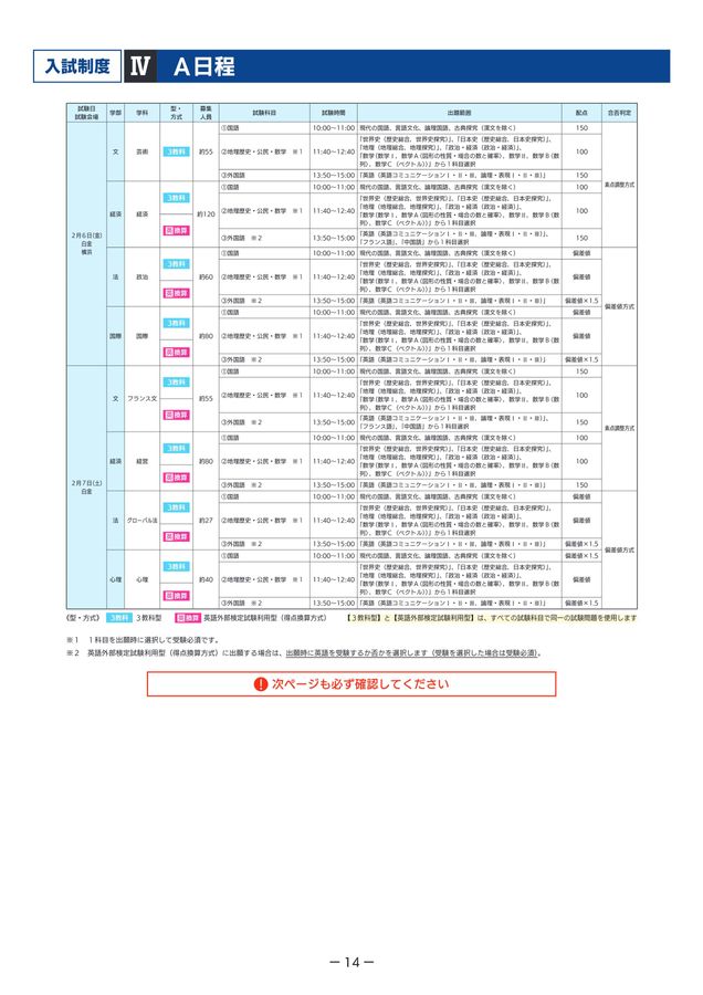 明治学院大学 2026年度入学試験要項