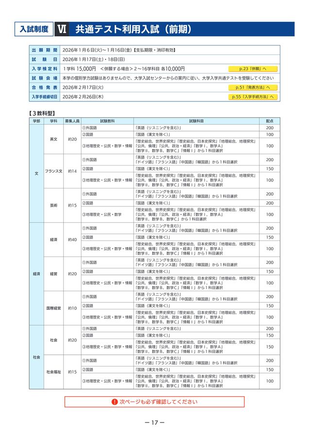 明治学院大学 2026年度入学試験要項