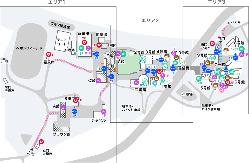 横浜キャンパスバリアフリーマップ