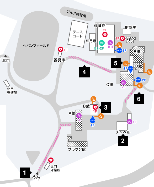 横浜キャンパスバリアフリーマップエリア1