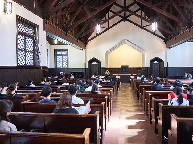 礼拝堂でのオープンキャンパスイベント