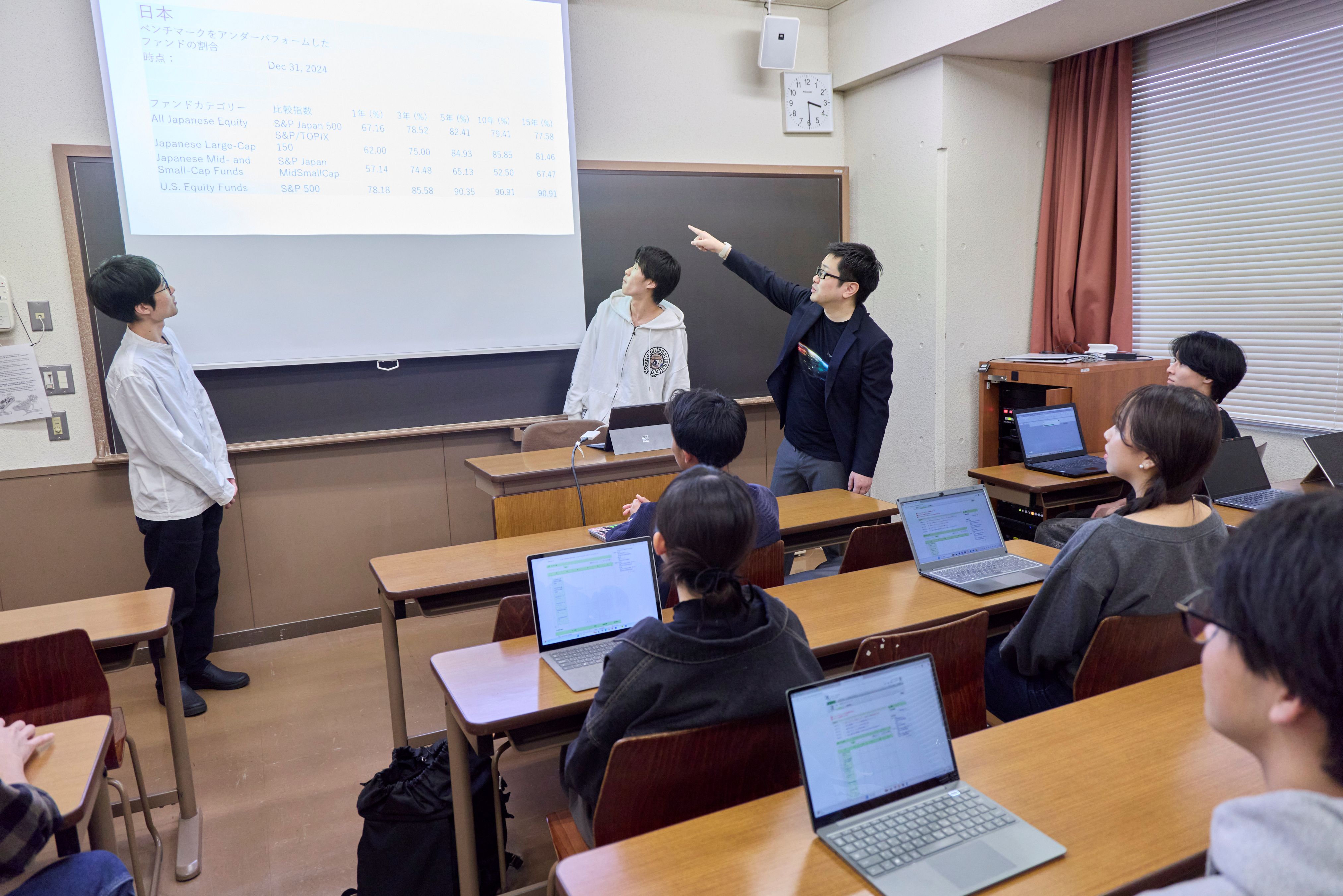 授業では学生たちとディスカッションも行う